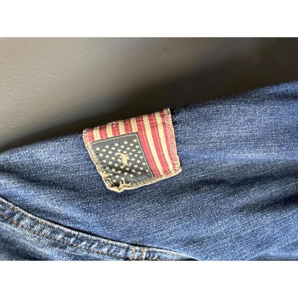 Polo Ralph Lauren Authentic Denim Jacket with American Flag Patch - Picture 4 of 6